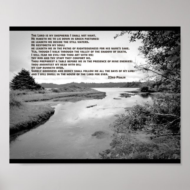 Póster Foto paisagem do Salmo 23 (Frente)