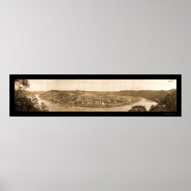 Póster Foto Panorâmica de East Brady 1909 (Frente)