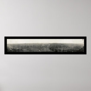 Póster Foto panorâmico 1908 de Pittsburgh