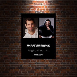 Póster Foto personalizada aniversário de amigos brancos n