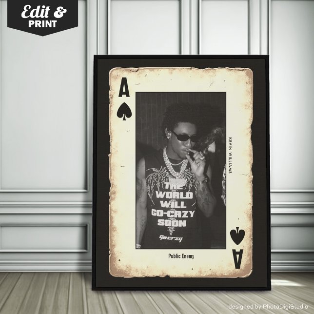 Poster Foto personalizada: Arte de Muro de Adolescente, A (Custom Photo Teen Wall Art, Poker Ace of Spades Poster)