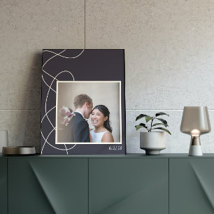 Poster Foto personalizada azul de Marinho minimalista