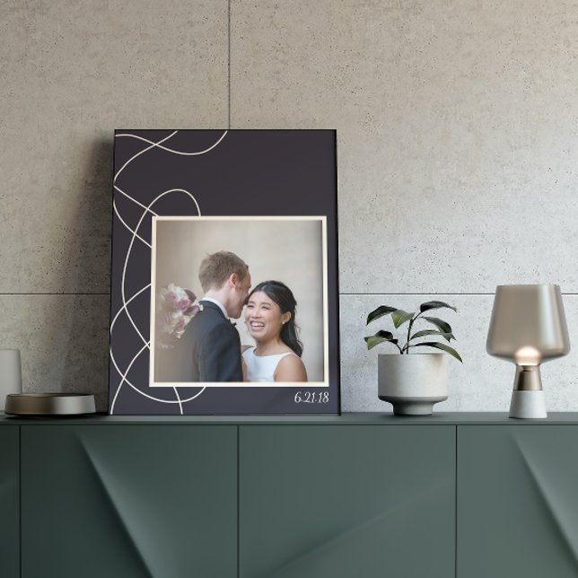 Poster Foto personalizada azul-Marinho minimalista (Criador carregado)