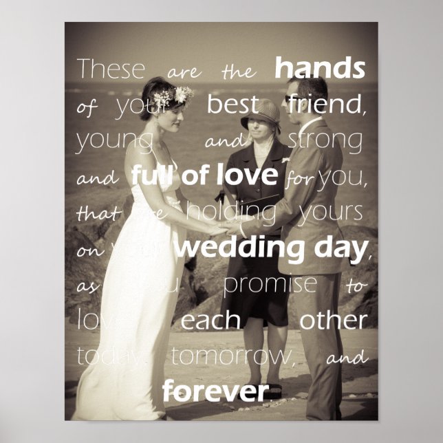 Poster Foto personalizada bênção da citação de casamento  (Frente)