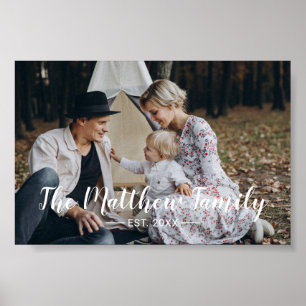 Poster Foto personalizada com nome da família e ano de fu