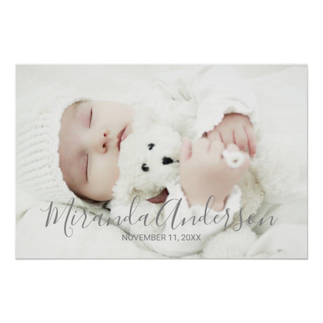 Póster Foto Personalizada com Nome e Texto Personalizados (Frente)