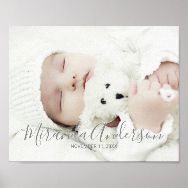 Poster Foto personalizada com nome e texto personalizados (Frente)