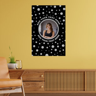 Poster Foto Personalizada com Pérolas em Círculo sobre Pr