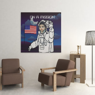 Póster Foto personalizada da astronomia espacial astronau