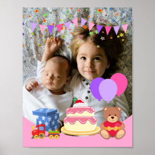 Poster Foto personalizada da celebração do aniversári