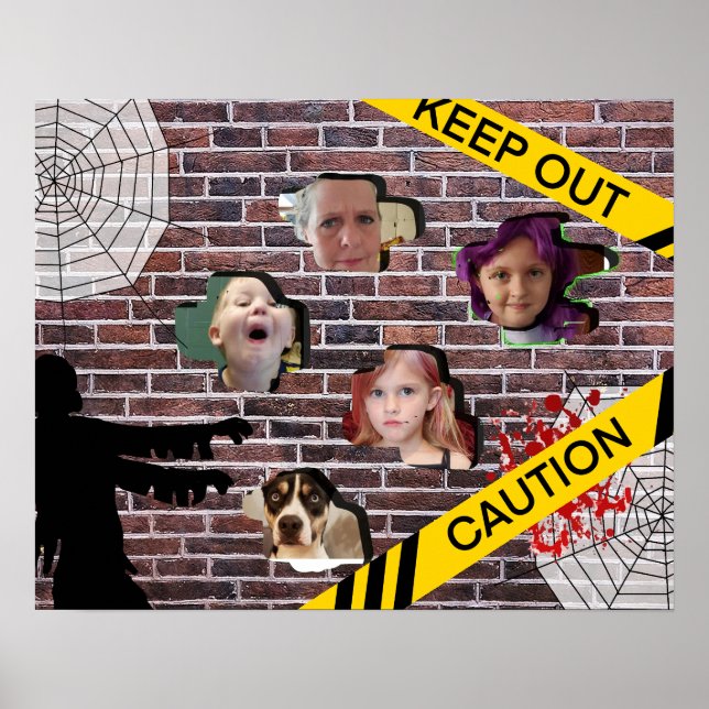 Poster Foto Personalizada da Família Halloween (Frente)