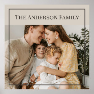 Poster Foto Personalizada da Família   Nome Personalizado