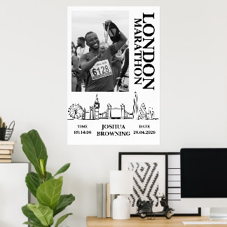 Poster Foto personalizada da medalha da Maratona de Londr