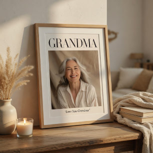 Poster Foto Personalizada da Vovó   Amo Você Vovó