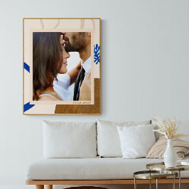 Poster Foto personalizada de arte abstrato Moderna Beige 
