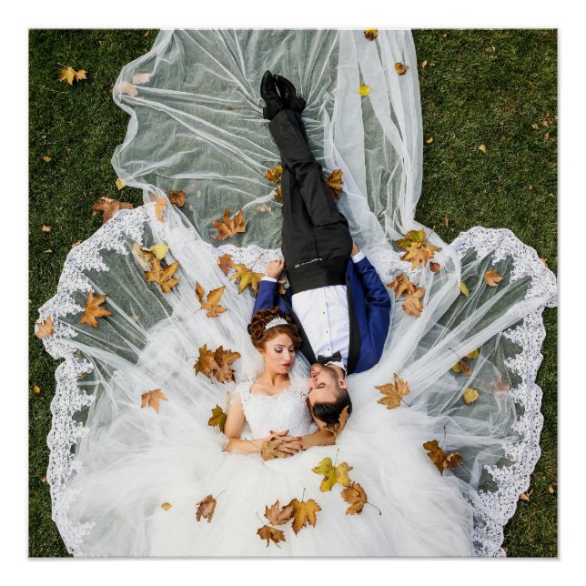 Póster Foto personalizada de casamento (Frente)