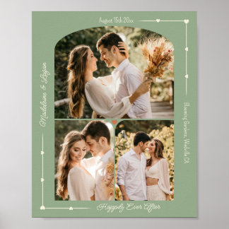 Poster Foto Personalizada de Casamento Colagem Moderna Sa
