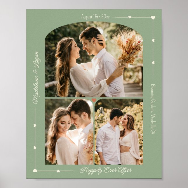 Poster Foto Personalizada de Casamento Colagem Moderna Sa (Frente)