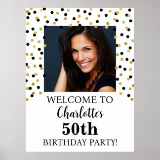 Poster Foto personalizada de Festa de aniversário preta D