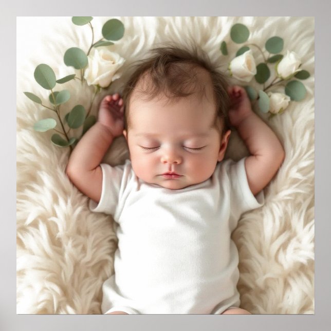 Poster Foto Personalizada do Bebê (Frente)