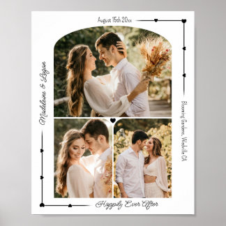 Poster Foto Personalizada do Casal de Casamento Colagem d