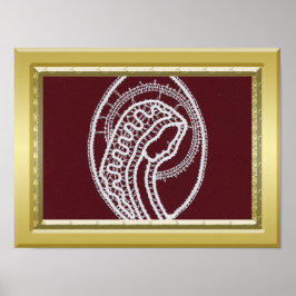 Poster Foto personalizada do quadro de borda dourada S. M