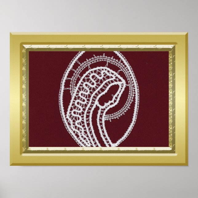 Poster Foto personalizada do quadro de borda dourada S. M (Frente)