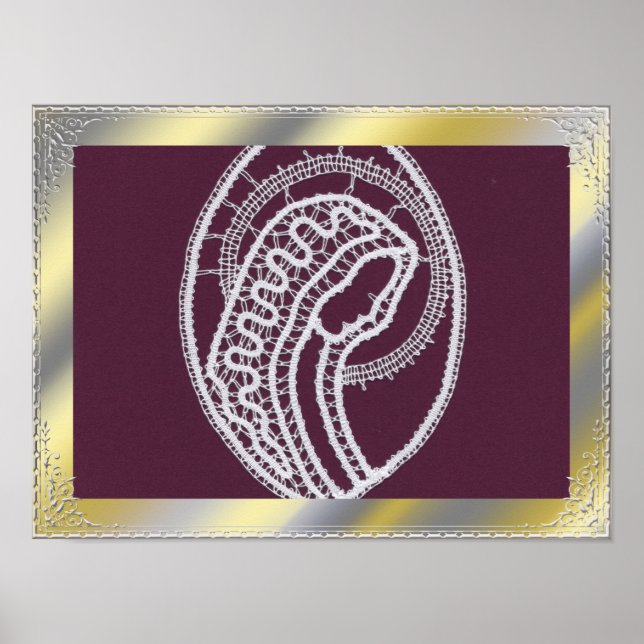 Poster foto personalizada do quadro de borda prateada na  (Frente)