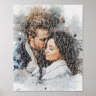 Poster Foto personalizada do Word Art. Watercolor feita p