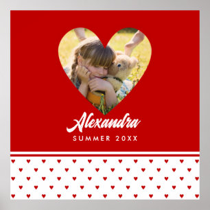 Poster Foto personalizada Foto Red Frame Moderno Aniversá