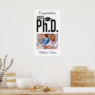 Poster Foto personalizada, nome e ano de Ph.D.
