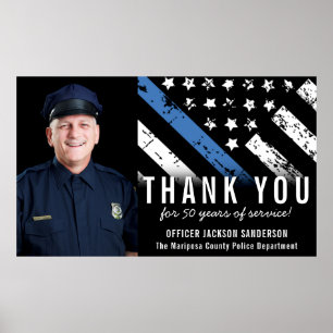 Poster Foto personalizável de aposentadoria da polícia de