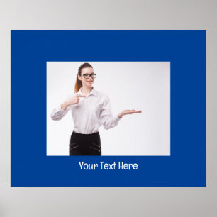 Poster Foto personalizável e azul profundo de texto
