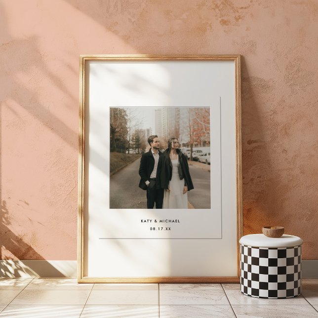 Poster Foto Polaroid Minimalista de Casal c/ Nomes (Criador carregado)