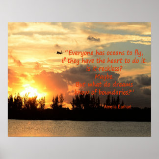 Poster Foto por Sunset com citação de Amelia Earhart