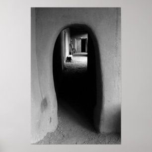 Póster Foto preta & branca da arquitetura da entrada de