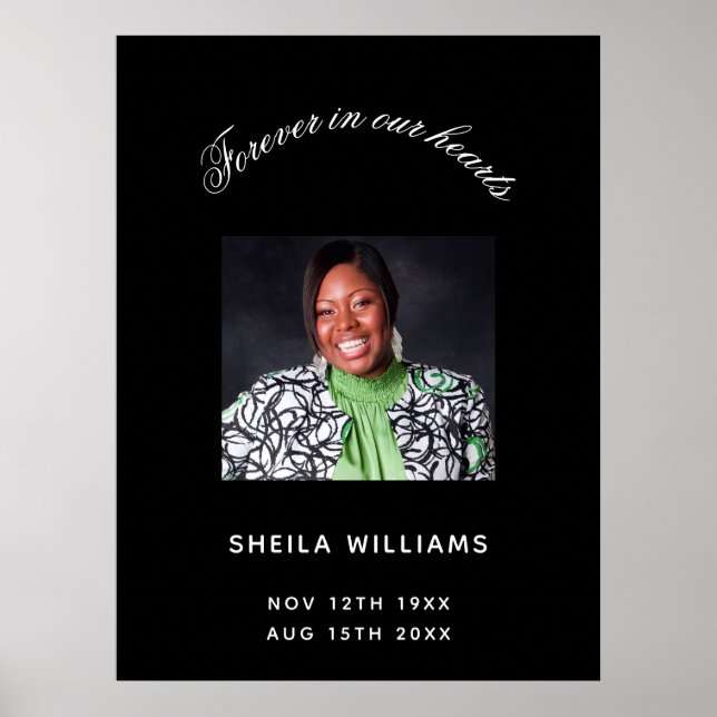 Poster Foto preta e branca de funeral memorial (Frente)