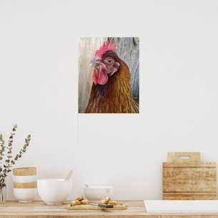 Poster Foto Red Chicken Hen