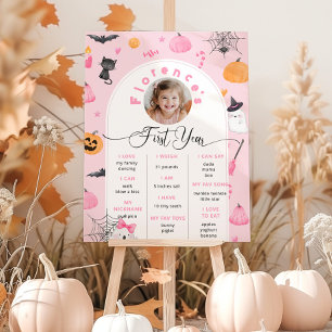 Poster Foto rosa de aniversário de Spooky One Halloween M