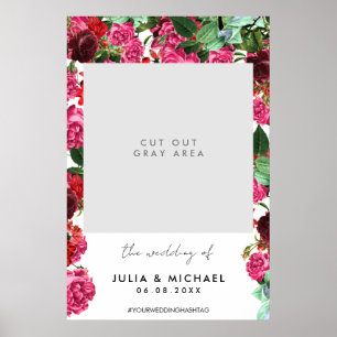 Poster Foto Selfie de Selfie de Casamento de Prop Floral