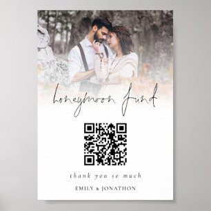 Poster Foto Sobreposição Qr Código Honeymoon Fund Casamen