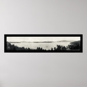 Póster Foto superior 1912 do lago Saranac