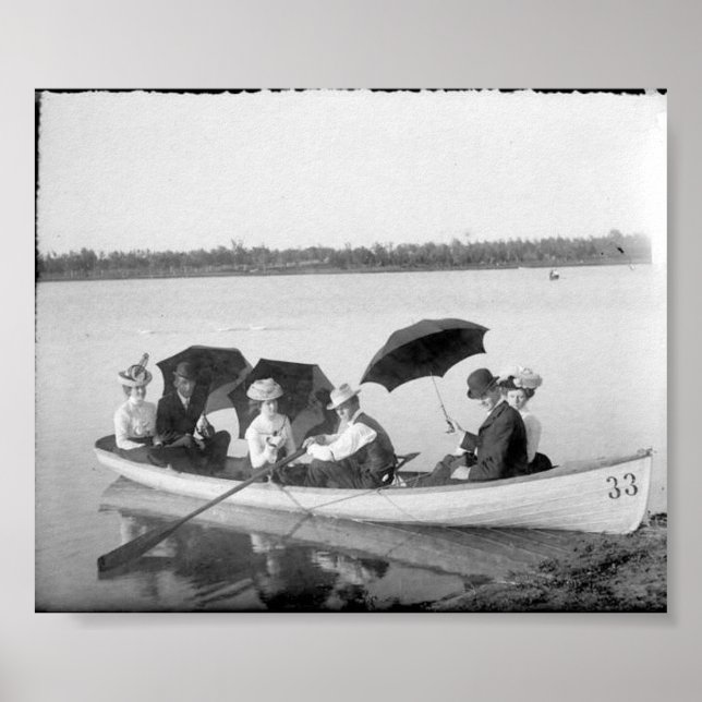 Poster Foto Vintage no lago (Frente)