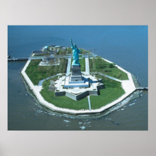 Póster Fotografia aérea da estátua da liberdade