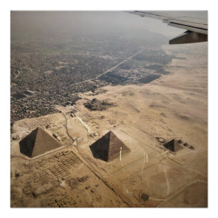 Póster Fotografia aérea das pirâmides do Egito