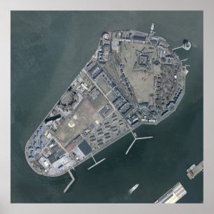 Póster Fotografia aérea de governadores Island