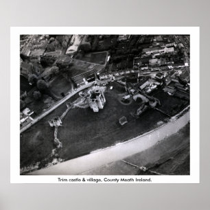 Póster Fotografia aérea do castelo da guarnição, Meath