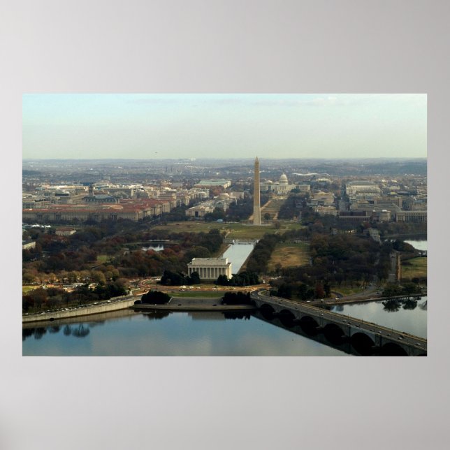 Póster Fotografia aérea Washington DC (Frente)