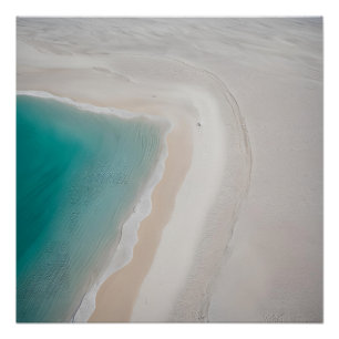 Póster Fotografia Areia de Praia bege Azul Neutro