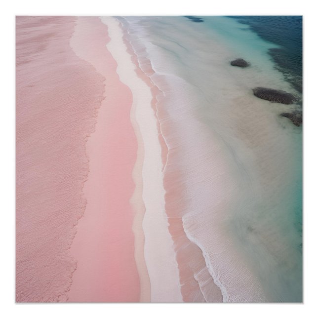 Póster Fotografia Areia de Praia, Estética, Rosa Neutral (Frente)
